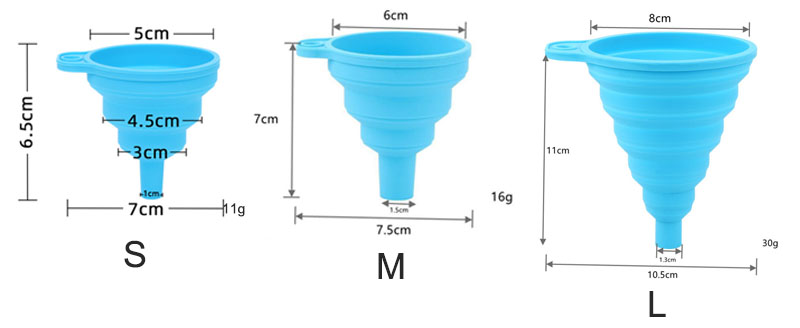 Collapsible silicone funnel